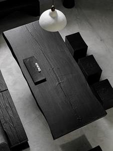 Table en <span class=keywords><strong>bois</strong></span> massif de style wabi-sabi, table à manger suspendue en acrylique, table de travail, table à bulles de thé en <span class=keywords><strong>bois</strong></span> massif - Product Image 4