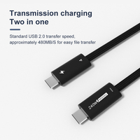 Cable USB C Thunderbolt 4 PD de 240 W, 40 Gbps, PD3.1, 8K, 60 Hz, Transferencia de Datos y Video, Cable Trenzado de Nailon para Monitor de Laptop y PC