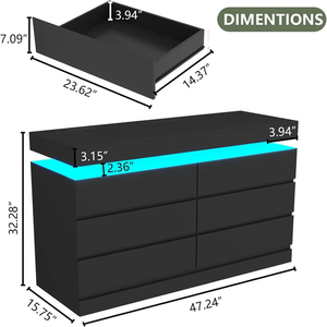 <span class=keywords><strong>Commode</strong></span> à <span class=keywords><strong>tiroirs</strong></span> moderne de luxe pour le bureau, la maison, le salon, avec éclairage LED, <span class=keywords><strong>6</strong></span> <span class=keywords><strong>tiroirs</strong></span>, meuble de rangement, table de toilette, meuble de chambre à coucher, <span class=keywords><strong>noir</strong></span> - Product Image 4