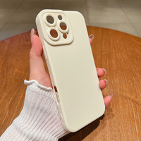 Coque de téléphone en silicone pour la protection de l'appareil photo pour iPhone 16 15 14 13 12 11 Pro Max XS Max, coque arrière mate antichoc souple