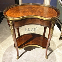 Table d'appoint irrégulière en bois massif Design créatif pour un accent de salon classique britannique unique