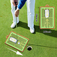 Tapete de Entrenamiento de Golf Portátil Mini, Verde, para Análisis de Impacto, Superficie Antideslizante, Material Plástico+SBR, Tamaño Personalizable