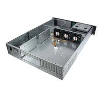 Boîtier PC industriel double système 2U ATX personnalisé, châssis compact pour montage en rack avec ventilateur, matériau plastique en stock