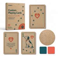 Cartes à jouer en papier kraft avec logo personnalisé, imprimées mat, jeu de poker, cadeau de bienvenue pour les soins des animaux