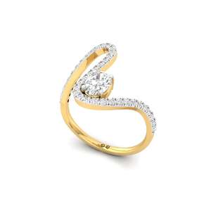 Bague de luxe plaquée or 10 carats avec diamants ovales et ronds de 0,50 carat cultivés en laboratoire pour femme, cadeau de fiançailles et de mariage - Product Image 4