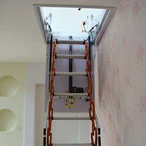 Escalera Telescópica Plegable Eléctrica Moderna para Interiores, Invisible, para Ático, Henzs E-TM-01, 300 kg, 10 pies, 45, Titanio, Magnesio - Product Image 1