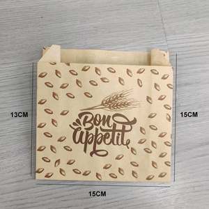 Custom Black White Brown <b>Bread</b> Baking Kraft Paper <b>Bags</b> With Logo, Custom Greaseproof Snack Bakery Food Cookie <b>Bag</b> - Product Image 3