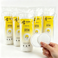 Disques démaquillants ronds en coton pur, biodégradables, jetables, biologiques, doux, pour le visage et les cosmétiques, avec cordon de serrage cousu