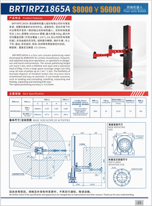 Robot articulado rojo BRTIRPZ1865A de 4 ejes con servomotor, caja de engranajes, rodamientos y base metálica - Product Image 2
