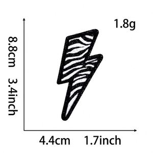 Accessoires DIY : Nouveaux patchs thermocollants à motif zèbre, cœur, éclair et étoile avec bord pailleté pour la décoration de vêtements tendance et de sacs - Product Image 5