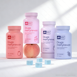 Bouteille en plastique de qualité alimentaire avancée, résistante aux intempéries et aux rayures, pour gommes vitaminées, emballage de bouteille vide pour capsules - Product Image 1