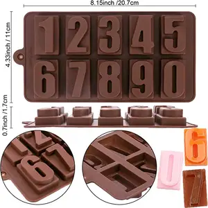 数字タイプマフィンスウィートキャンディーゼリーフォンダンケーキチョコレートモールドシリコンツールベーキングパンカラーランダム
