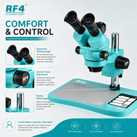 Microscope Stéréo Trinoculaire RF4 – Équipement Complet de Réparation de Téléphones Mobiles 4K HD à Double Sortie pour la Formation en Réparation de Téléphones et la Soudure de Puces Métalliques