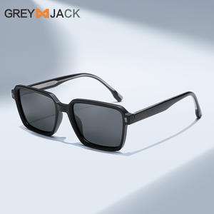 Lunettes de soleil carrées noires K066, monture en TR90 et métal, unisexe, verres polarisés TAC UV400, type 3, pare-soleil - Product Image 3