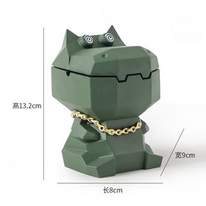 Cenicero Creativo de Hipopótamo con Tapa, de Resina, Bonito Tarro de Almacenamiento de Animales, a Prueba de Viento, Decoración para el Hogar, Regalo, Cenicero de Escritorio Inodoro - Product Image 6