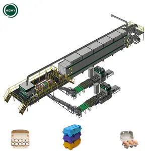 Hghy Paper Recycle Egg Box Carton Box Apple Fruit Machinery Automatic Production Line Sugarcane Bagasse Pulp Paper Tray Machine