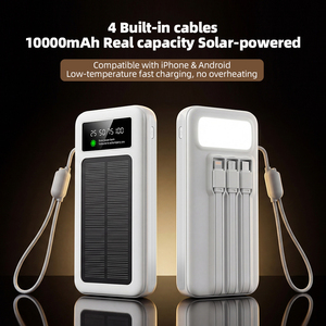 Banco de Energía Solar Portátil con Pantalla Digital, 10000mAh, PD 22.5W, Entrada USB Tipo-C, Linternas Integradas y 3 Cables - Product Image 2