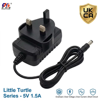 Cargador de Pared USB Portátil con Certificación UKCA, Enchufe Británico de 5V 1.5A 1500mA, 7.5W, Estándar Británico, Adaptador de Corriente de 3 Pines