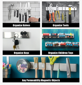 <span class=keywords><strong>Porte</strong></span>-couteau <span class=keywords><strong>magnétique</strong></span> en acier inoxydable Super résistant de 16 pouces, <span class=keywords><strong>barre</strong></span> de support de rayures pour murs de cuisine - Product Image 6