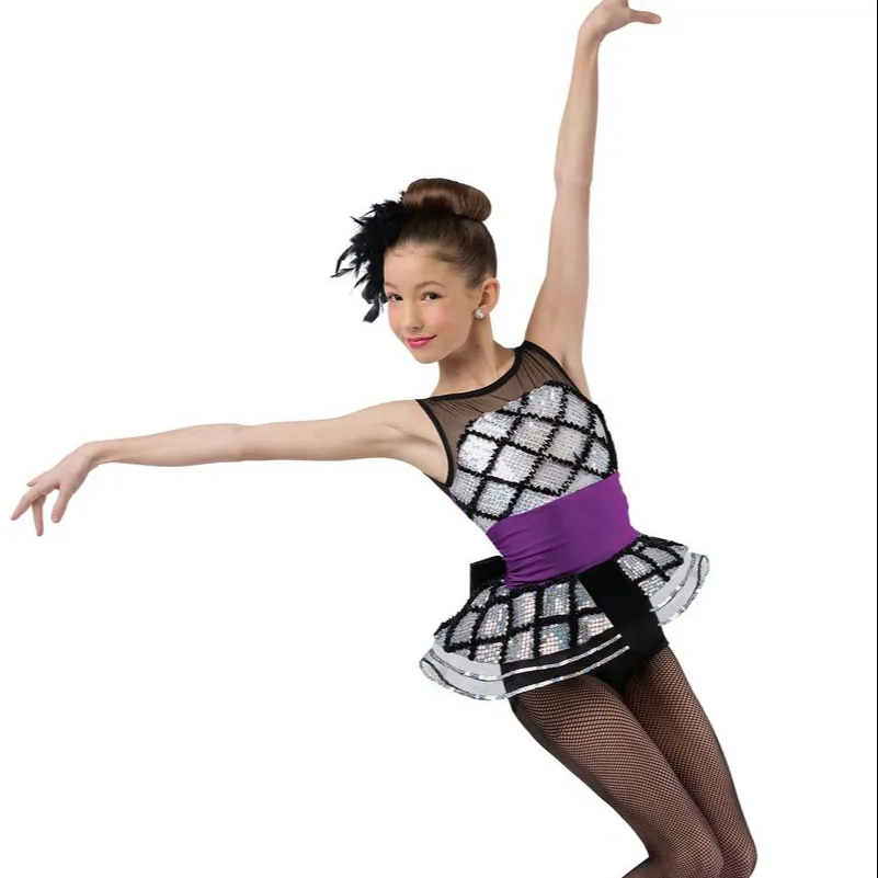 Meisjes Tieners Dames Kids Wedstrijd Lovertjes Jazz Dance Recital Show Kostuum Performance Tap En Jazz Dans Kostuum