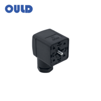 Connecteur en stock avec boîtier noir et joint NBR, compatible Hirschmann GDM 3109 DIN 43650 Forme A pour électrovanne