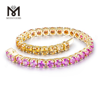 Messi — bracelet synthétique en or véritable 10k, bijoux pour femme, bijoux à la mode, couleur rose rubis, tennis, cadeau