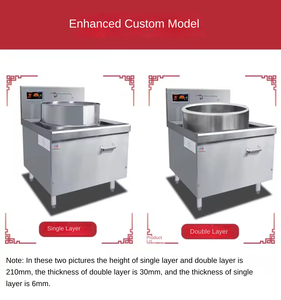 Encimera de restaurante comercial de alta calidad de 30KW y 380V, cocina de inducción Wok de comida china eléctrica cóncava - Product Image 3