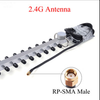 Antenne Yagi verticale extérieure 16dBi à gain élevé 2400-2500MHz 2.4G RP-SMA Mâle pour routeur sans fil, modem, amplificateur