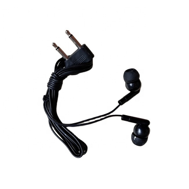 Aviation Headset 2-Pin Disposable Earphones Environmental Noise Cancellation (ENC) ABS Material 120cm Cord-Portable Design for