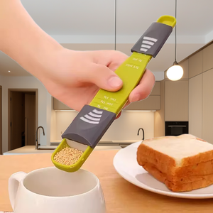 أداة خبز جديدة للمطبخ قياس قابل للتعديل برأس مزدوج من البلاستيك TRP مع مقياس - Product Image 4