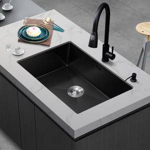 Fregadero de cocina de cuarzo personalizado de alta calidad, fregadero de cocina de Piedra Negro, cuenco <span class=keywords><strong>doble</strong></span>, <span class=keywords><strong>lavabo</strong></span> que contiene drenaje - Product Image 4