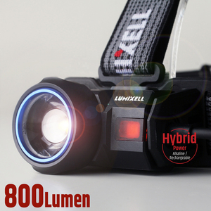 800lumens Hybrid Power LED Pocket Torch ánh sáng mới ngoài trời di động không thấm nước cắm trại Đèn pha IP65 lặn đi bộ đường dài đèn pha - Product Image 1