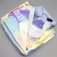 Sacs à main cosmétiques en plastique irisé pvc laser imperméables personnalisés pour femmes sac fourre-tout holographique à bandoulière en pvc de mode transparente