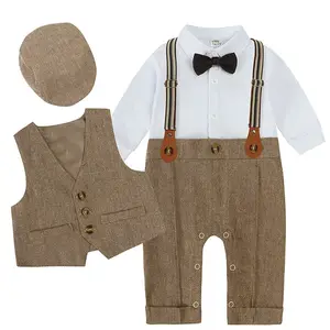 春の子供キッズファッション幼児幼児ブリティッシュベストワンピースクライミング紳士服男の子服セット