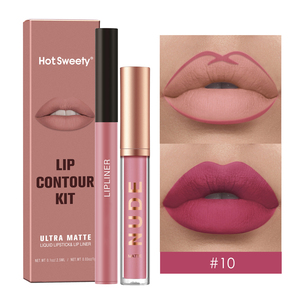 Fournisseur OEM de rouge à lèvres liquide haute pigmentation, ensemble de rouge à lèvres, gloss et crayon à lèvres avec logo personnalisé, ensemble de gloss et crayon à lèvres en marque privée - Product Image 1