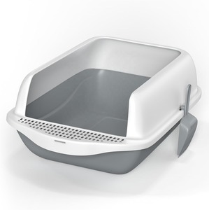 Bac à litière pour chat intelligent en PP de grande capacité avec couvercle et cuillère anti-éclaboussures faciles à nettoyer, sable de 10kg inclus - Product Image 1