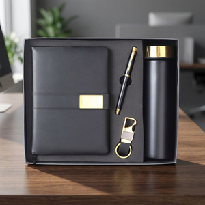Ensemble cadeau d'entreprise personnalisé avec logo en relief, agenda en cuir PU, stylo, bouteille, promotion d'entreprise, Thanksgiving, Nouvel An - Product Image 4