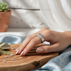 Diseño de símbolo de llave griega circón transparente venta al por mayor joyería fina de plata 925 hecha a mano turca para mujeres - Product Image 3