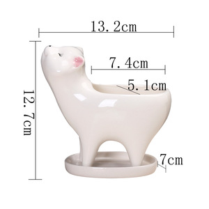 กระถางต้นไม้เซรามิครูป<span class=keywords><strong>แมว</strong></span>น่ารักทันสมัย MSH สำหรับตกแต่งบ้านและสำนักงาน สีเขียว เหมาะสำหรับเป็นของขวัญ - Product Image 6