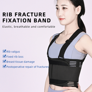 <span class=keywords><strong>Ceinture</strong></span> de soutien des côtes réglable avec bretelles, enveloppe de compression <span class=keywords><strong>thoracique</strong></span> respirante pour côtes cassées, récupération post-opératoire, noir - Product Image 1