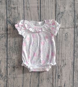 Combinaison courte à manches courtes pour bébé fille, motif fleurs violettes, vente en gros, modèle SR4023 - Product Image 1