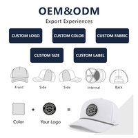 Casquette de baseball imperméable en PVC avec logo personnalisé OEM, 5 panneaux, performance laser, chapeau de golf à corde pour hommes surfistes