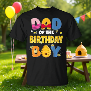 T-shirt décoratif pour fête de famille sur le thème du miel d'abeille, cadeau pour papa, maman et l'anniversaire du garçon - Vêtements promotionnels - Product Image 3