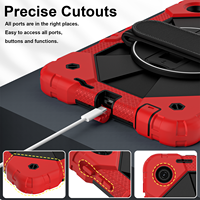 Étui robuste WESOROL à 3 couches pour tablette T-Mobile Revvl Tab 2 10.1'' 2025 en silicone avec support rotatif à 360° et sangle de transport main/épaule