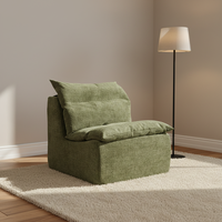Canapé modulaire convertible moderne, fauteuil lounge carré, dossier entièrement compressé, canapé-lit écologique pour villa, appartement, salon