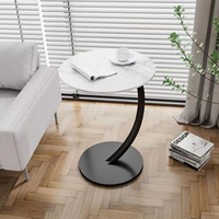 Table basse compacte et portable avec cadre en fer et rangement à double couche pour une utilisation sur les balcons et les salons