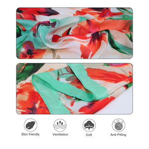Custom Logo 70*70cm Satin Square Scarf Multifunctional Soft <b>Bandana</b>, Hair Scarf Neck Wrap for Women Wholesale - Product Image 4