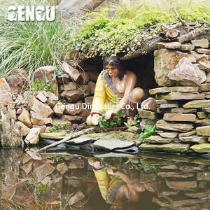 Parque acuático decorativo primitivo hombre estatua interior impermeable Metal centros comerciales aeropuertos guarderías escuelas - Product Image 2