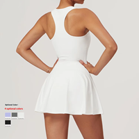 Robe de sport pour femme en nylon et élasthanne, anti-transparence, effet seconde peau, pour l'été, la course, le fitness et le tennis en extérieur