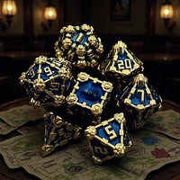 Jeu de dés polyédriques en métal solide COC RPG pour D&D Cthulhu TRPG Jeux de société/de bureau